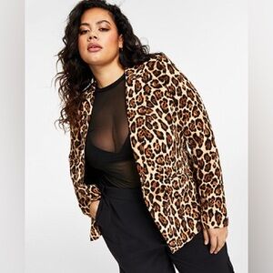 Nina Parker 1x Leopard Print Blazer
